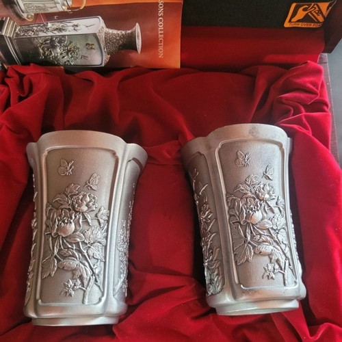 Roual Selangor Pewter Four Season Chinese glasses