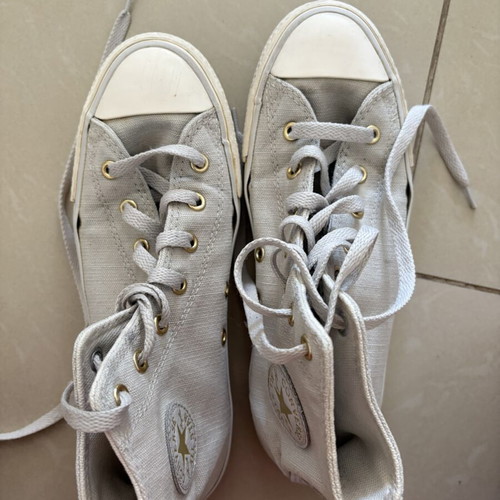 Converse Chuck Taylor All Star Lift shoes used, size 37.5, grey with gold details