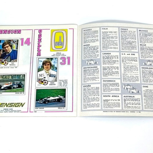 1980 Panini F1 Grand Prix Complete Sticker Set like new