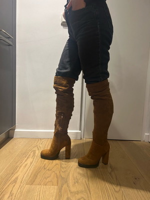 Tan over-the-knee boots size 36 like new