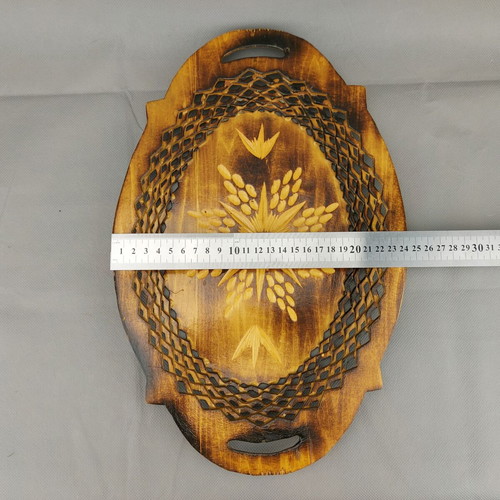 Wooden fruit plate used, vintage