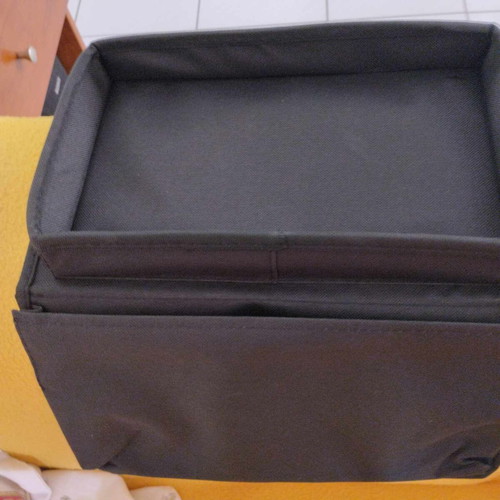 Remote control and item organizer for sofa with black base