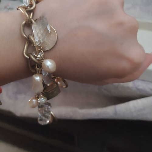 Handmade charm bracelet Liandi exclusive, gold tone
