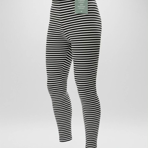 H&M striped leggings new, cotton, size 140 (9-10 years), black white