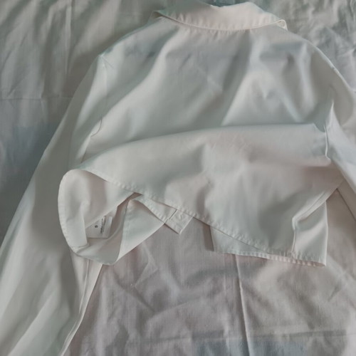 Paranoia jacket and crop shirt set, white and grey