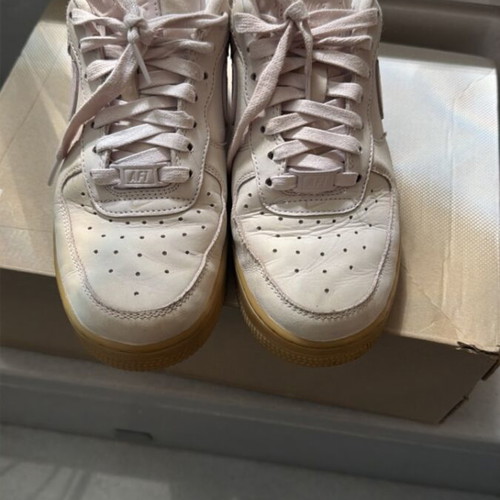 Nike Air Force 1 '07 Low used, Pearl Pink with Gum Light Brown sole, size 40