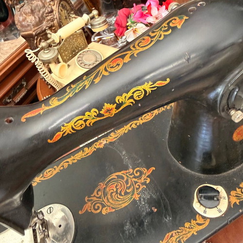 Russian sewing machine used vintage decor piece
