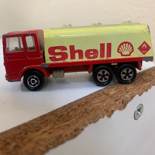 Majorette Shell Vintage 70s Toy Tanker Used, Metal, Made in France