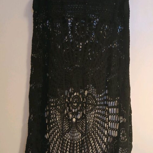 Women's long knitted blouse black, new, size L