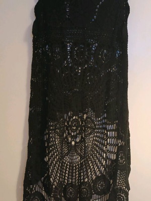 Women's long knitted blouse black, new, size L