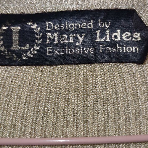 Women's cardigan like new with beige to brown ombre effect and silver thread