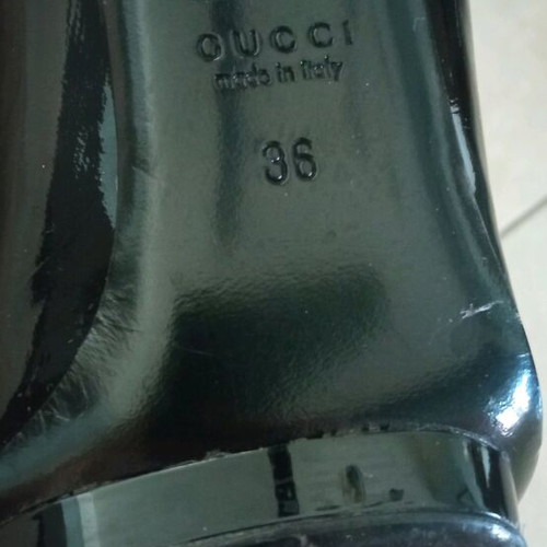 Gucci patent leather pumps used, black, size 36