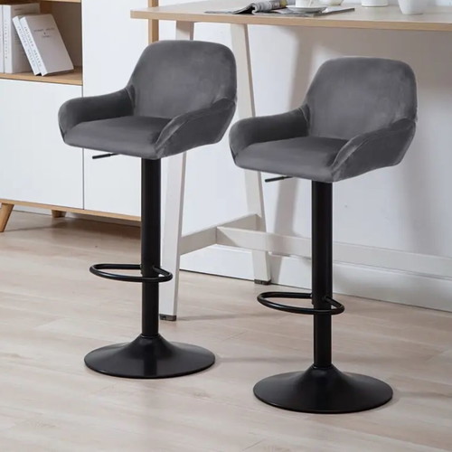 Set of stools new in gray color with black frame