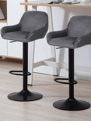 Set of stools new in gray color with black frame