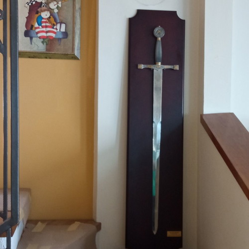 Excalibur decorative sword like new with wooden wall mount
