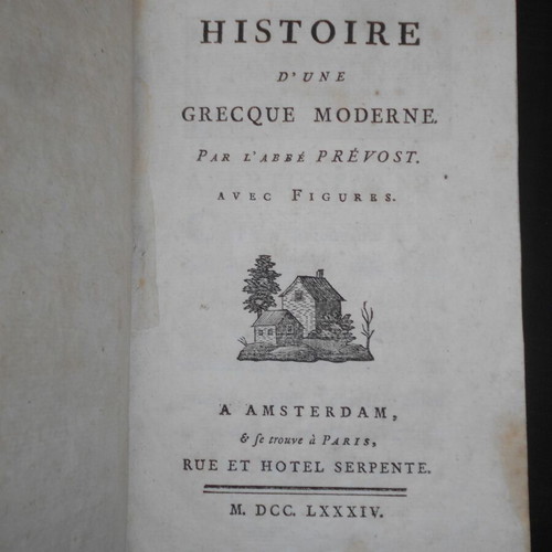 Histoire d'une Grecque book used, 18th century novel with engravings