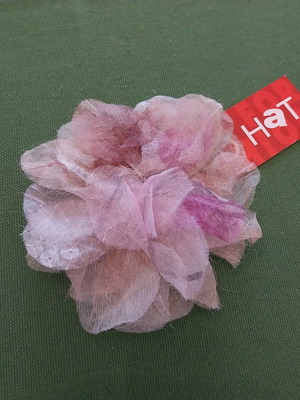 Mad Hat Organza Boutonniere 10 cm new, pink and purple