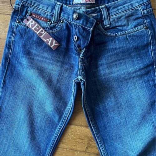 Replay Y2K bootcut jeans new with tags, rhinestone detail, blue