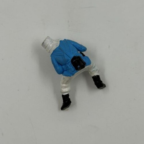 Vintage plastic soldier figure used, seated pose