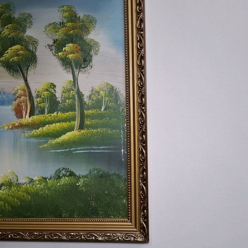 Landscape Painting with Frame like New, 67x55 cm, Classic Style