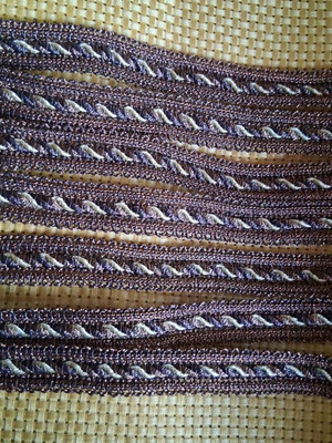 Embroidery Braid 3.2m, thin 1cm, pink gold, new