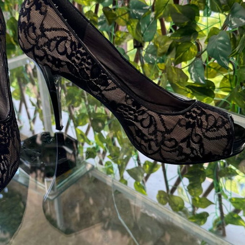 Migato high heel peep-toe 11cm black lace used