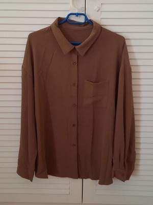 Women's long-sleeve shirt 3XL new, brown, 100% polyester