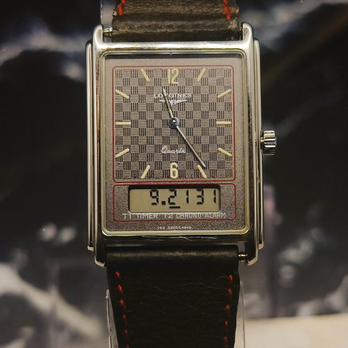 Longines Vintage Ana-Digi Quartz Tank Watch Ref. 199 Swiss 4048