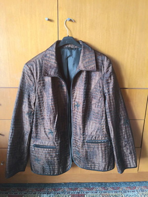 Women's jacket like new, tartan with muslin, brown and black pattern
