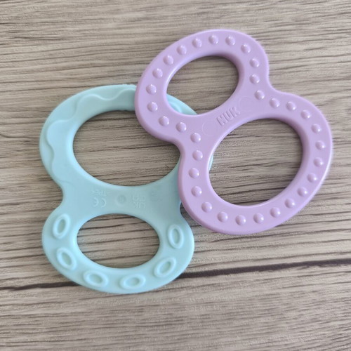 Nuk teething rings set like new, plastic and rubber