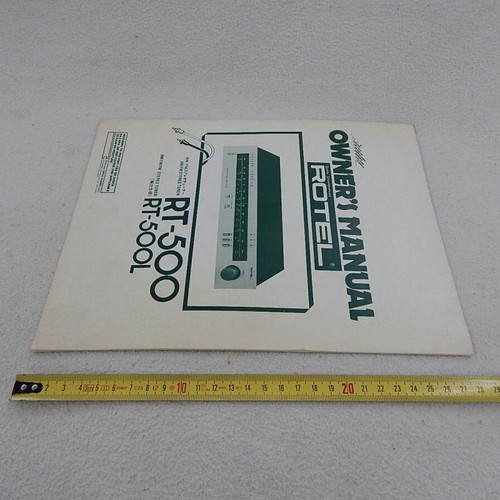Rotel RT-500 tuner manual, authentic, English