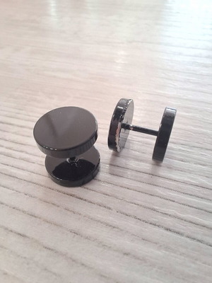 Barbell piercing earrings used, black
