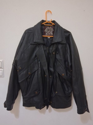 Vintage δερμάτινο τζάκετ Italy Moda, μαύρο, ανδρικό L/XL