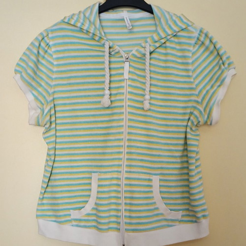 Women's hoodie Marks and Spencer striped, like new, short sleeve