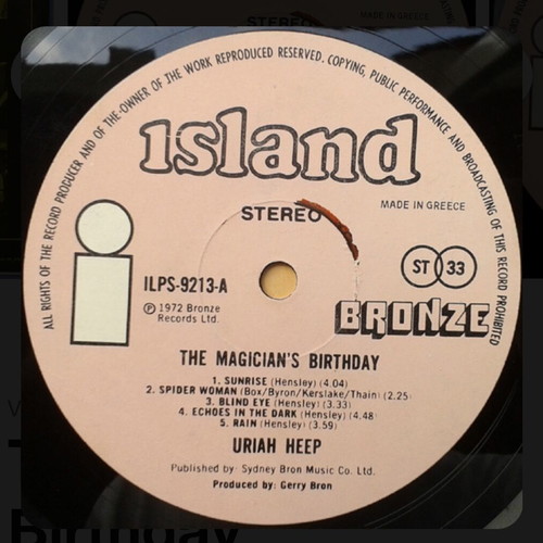 The Magician's Birthday Uriah Heep vinyl LP album used
