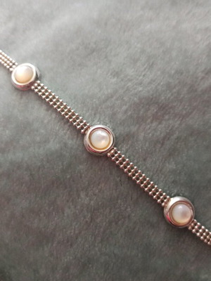 Silver 925 bracelet like new with white inlay details