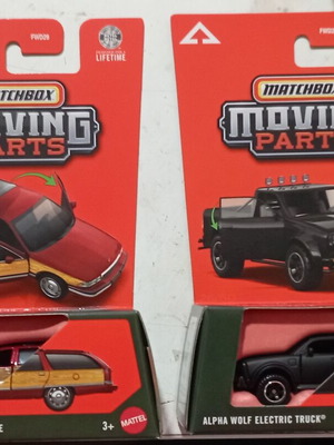 Matchbox Moving Parts 1992 Buick Roadmaster Estate και Alpha Wolf Electric Truck