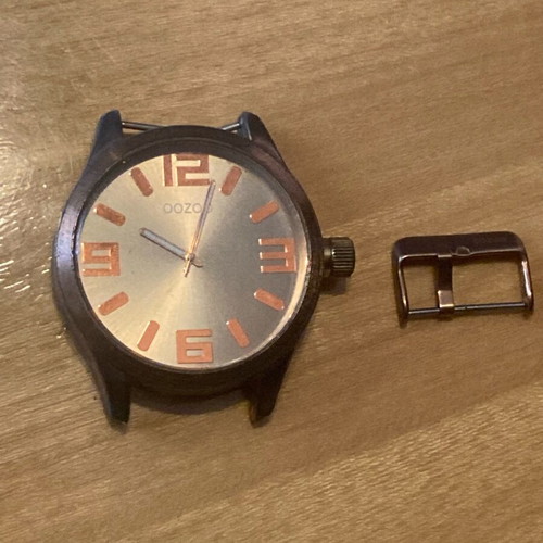 Oozoo watch used, metallic brown with rose gold case without strap