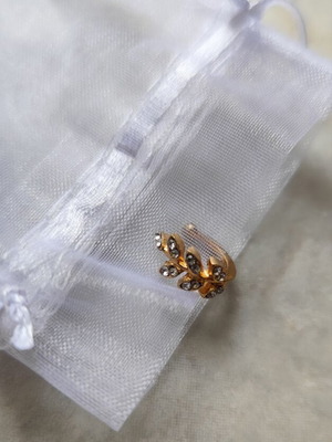 Earcuff rose gold with olive branch design and small stones like new