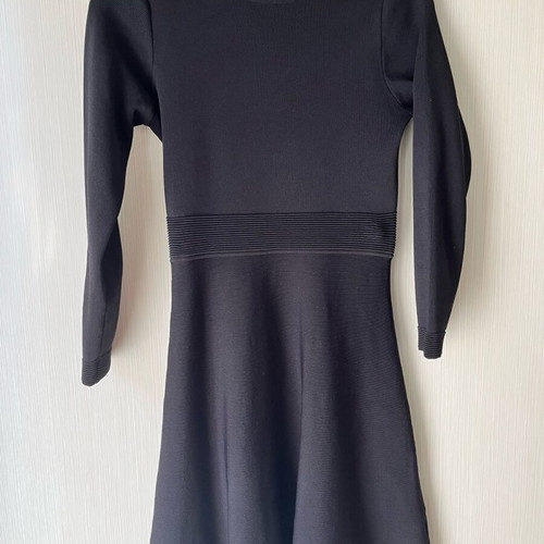 Mini dress long-sleeve black like new, size S