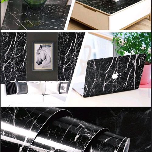 Premium Black Marble Luxe adhesive roll 60cm x 3m new, waterproof