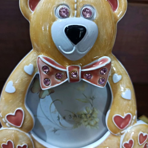 Catherine's Collection bear photo frame new with enamel and crystals