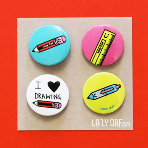 Lazy Oaf pins new, set of 4 designed for Tate London