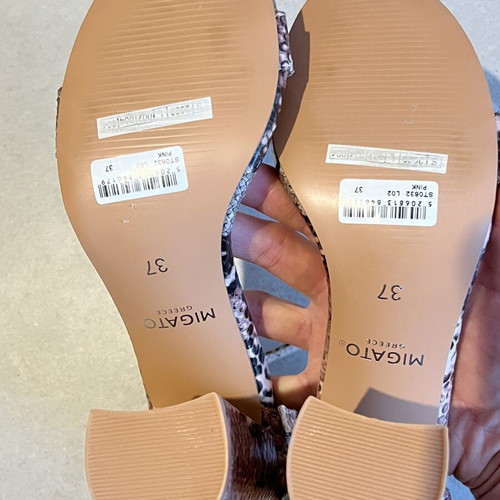 Migato pink sandals size 37, 10 cm heel, new
