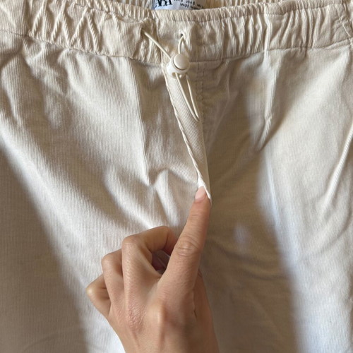 Cargo corduroy pants Zara white new, size S