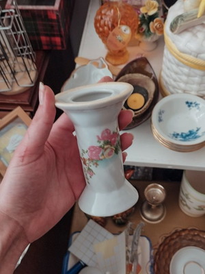 Vintage porcelain candlestick small vase like new