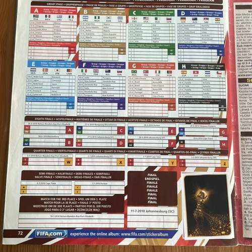 Panini 2010 FIFA World Cup South Africa sticker album used