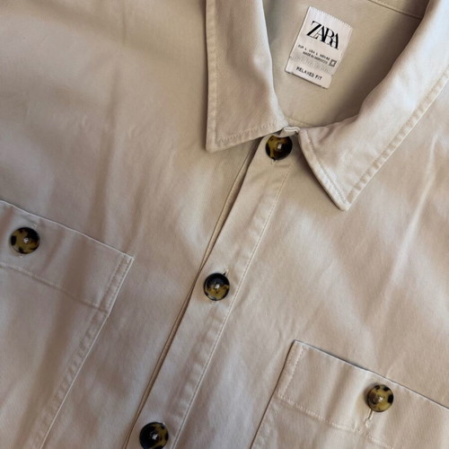 Zara Overshirt beige shirt size L like new