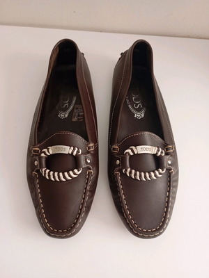 Tod's leather women's moccasins used, size 38.5, brown