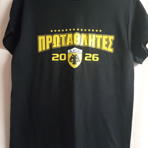 AEK Collectible T-shirt Champions 2026 Black Cotton Small-Medium New